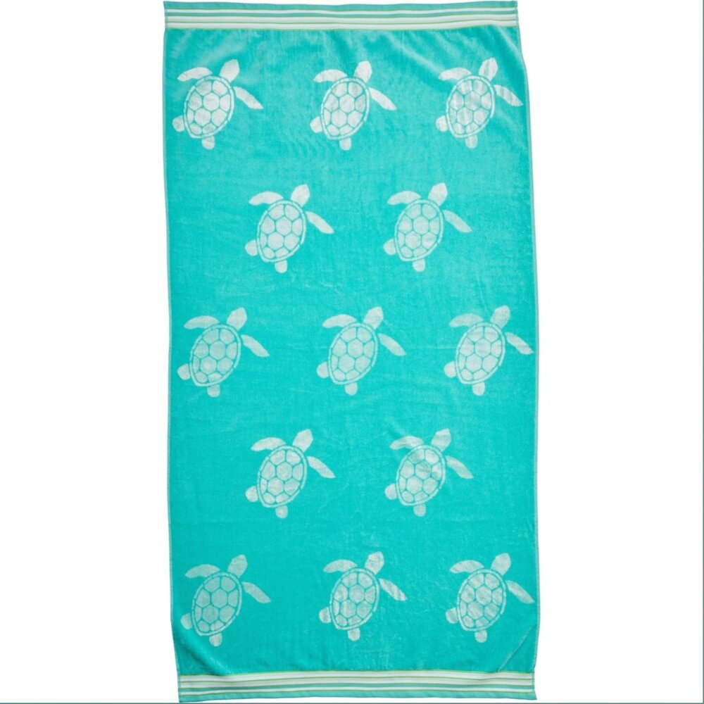 NEW CARO Turquoise Sea Turtles Beach Towel Oversized Luxury Soft Cotton Viscose